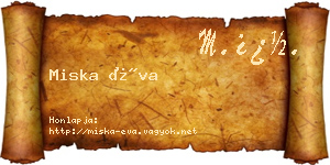 Miska Éva névjegykártya